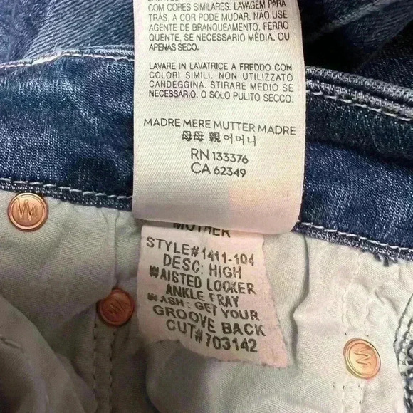 Mother high waisted looker ankle fray get your groove back Size 24 - Picture 11 of 11